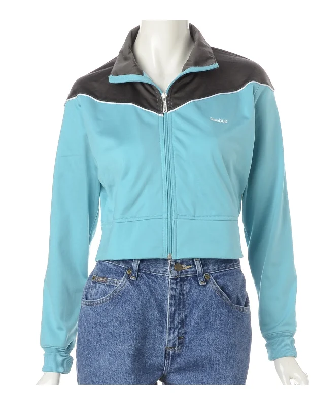 Label Mel Cropped Track Jacket Denim Fabric Leather Fabric Suede Fabric