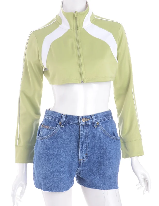 Label Mel Cropped Track Jacket Notch Collar Peter Pan Collar Cowl Neck