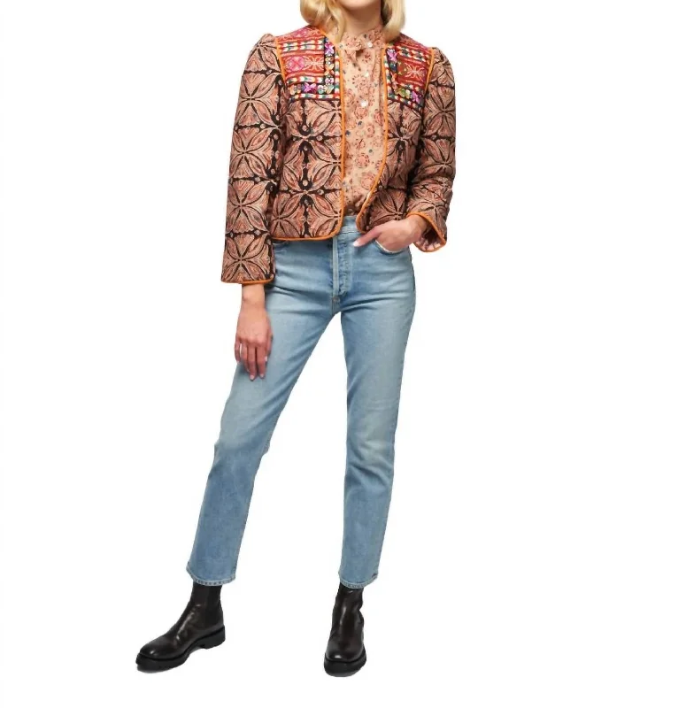 Rina Jacket In Multi Pinwheel Quilted Jacket Puffer Jacket Insulated Jacket
