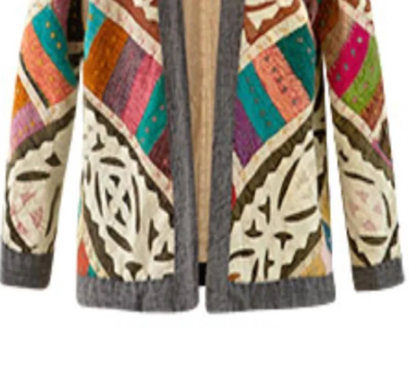 Women's One Of A Kind Cutwork Kantha Jacket In Multi Mesh Jacket Canvas Jacket Denim Jacket Women's One Of A Kind Cutwork Kantha Jacket In Multi Mesh Jacket Canvas Jacket Denim Jacket