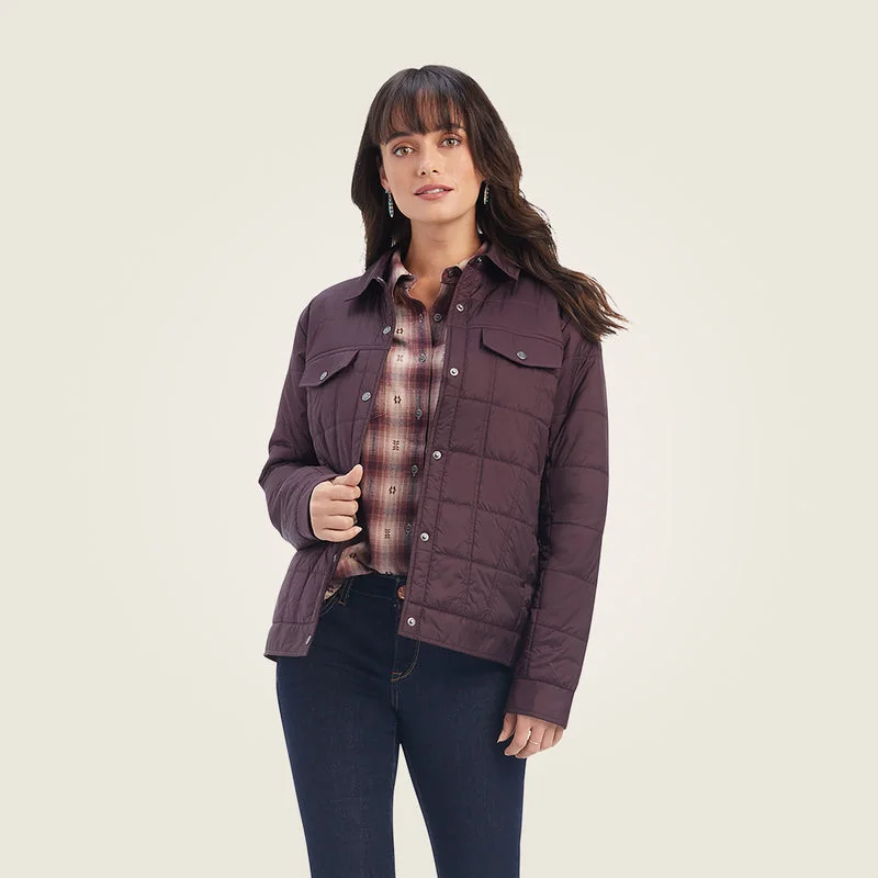 Ariat Women's REAL Puffer Trucker Jacket, Mulberry Wine Faux Fur Fabric Real Fur Fabric Shearling Fabric Ariat Women's REAL Puffer Trucker Jacket, Mulberry Wine Faux Fur Fabric Real Fur Fabric Shearling Fabric