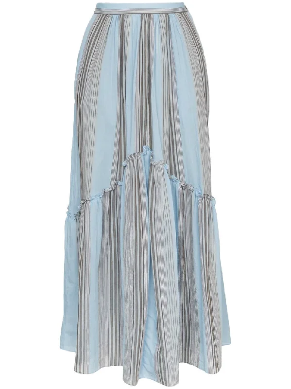 lelia marari stripe skirt silk skirt lustrous