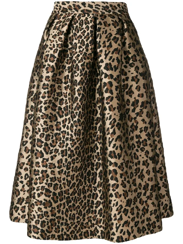 leopard print flared skirt wrap skirt elegant