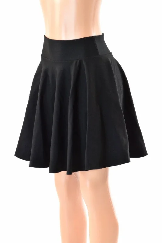 19" Black Zen Skater Skirt wool skirt breathable