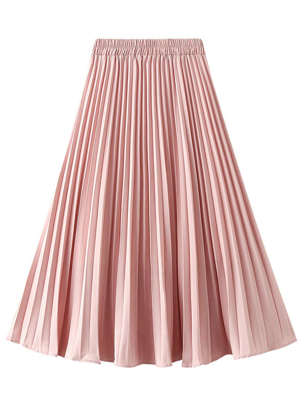 WOMEN ELASTIC PLEATED SKIRT modal blend skirt