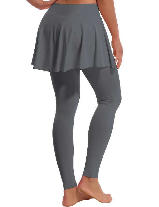 Athletic Tennis Golf Skort with Pocket Shorts gray_Gym leather skirt sleek