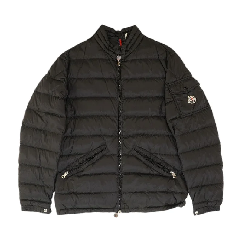 Black Agay Short Down Jacket Chenille Fabric Brocade Fabric Lace Fabric