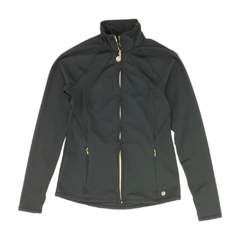 Black Solid Lightweight Jacket Hoodie Zip-Up Jacket Button-Up Jacket