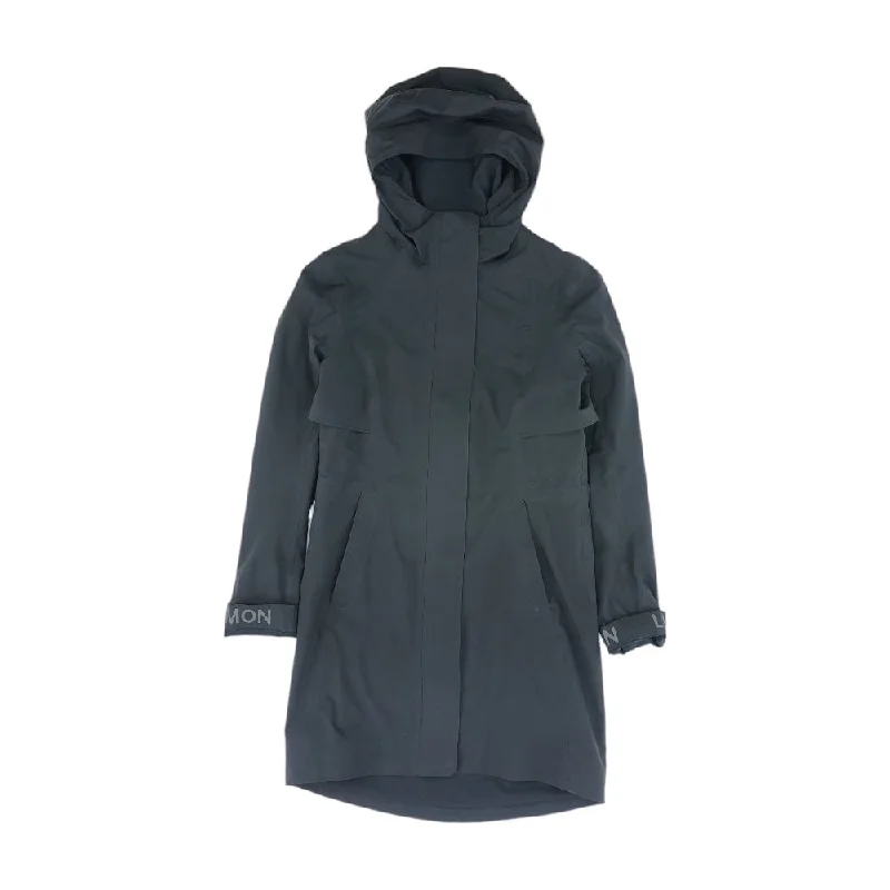 Black Solid Rain Jacket Collared Jacket Crew Neck Jacket Turtle Neck Jacket
