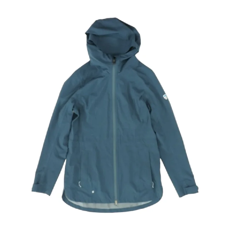 Blue Solid Rain Jacket Bomber Jacket Anorak Windbreaker