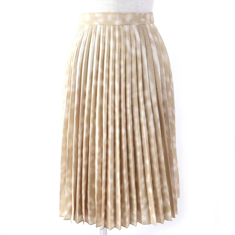 Burberry Pleated Skirt Beige 36 Women leather skirt modern