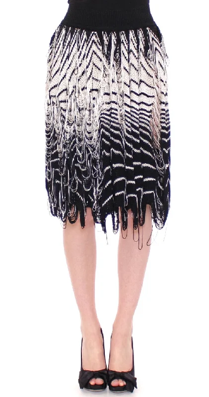 Alice Palmer Chic Black & White Knitted Skirt corduroy skirt cozy