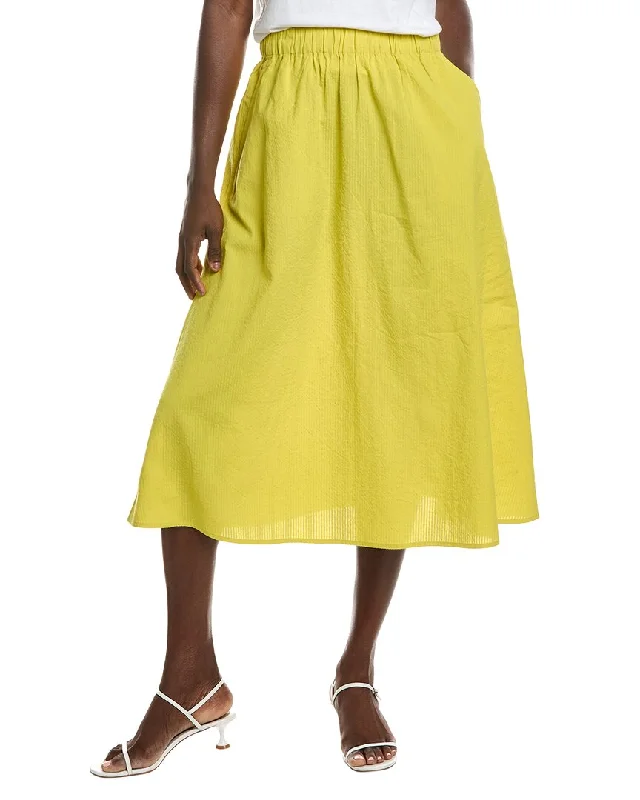 EILEEN FISHER Petite Ripple Pocket Midi Skirt wool skirt breathable