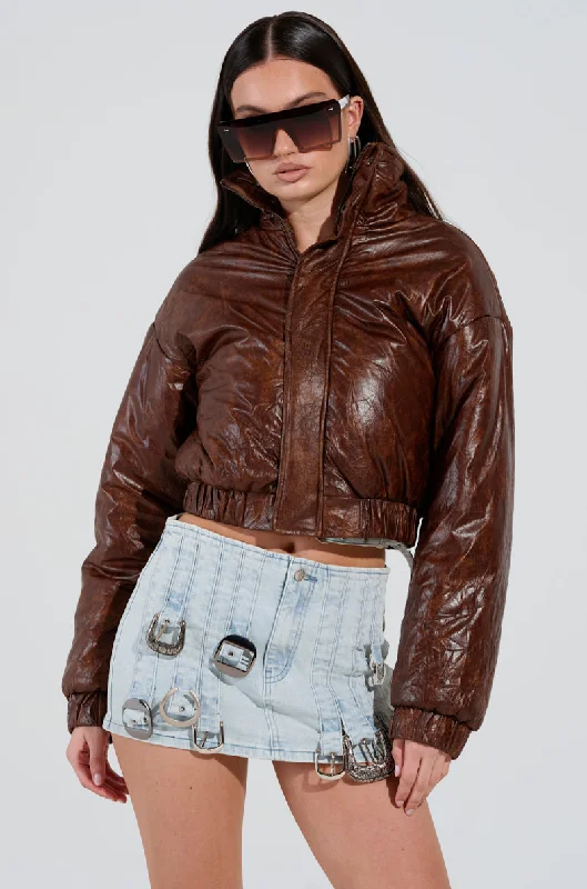 EYES OF THE NIGHT PUFFER JACKET One-Shoulder Jacket Off-the-Shoulder Jacket Asymmetrical Jacket EYES OF THE NIGHT PUFFER JACKET One-Shoulder Jacket Off-the-Shoulder Jacket Asymmetrical Jacket
