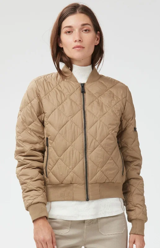 Metro II Bomber Jacket | Dark Khaki Jersey Jacket Tulle Jacket Batik Jacket