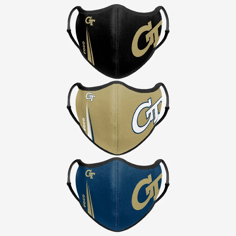 Georgia Tech Yellow Jackets Sport 3 Pack Face Cover Insulated Jacket Fitted Jacket Loose Jacket