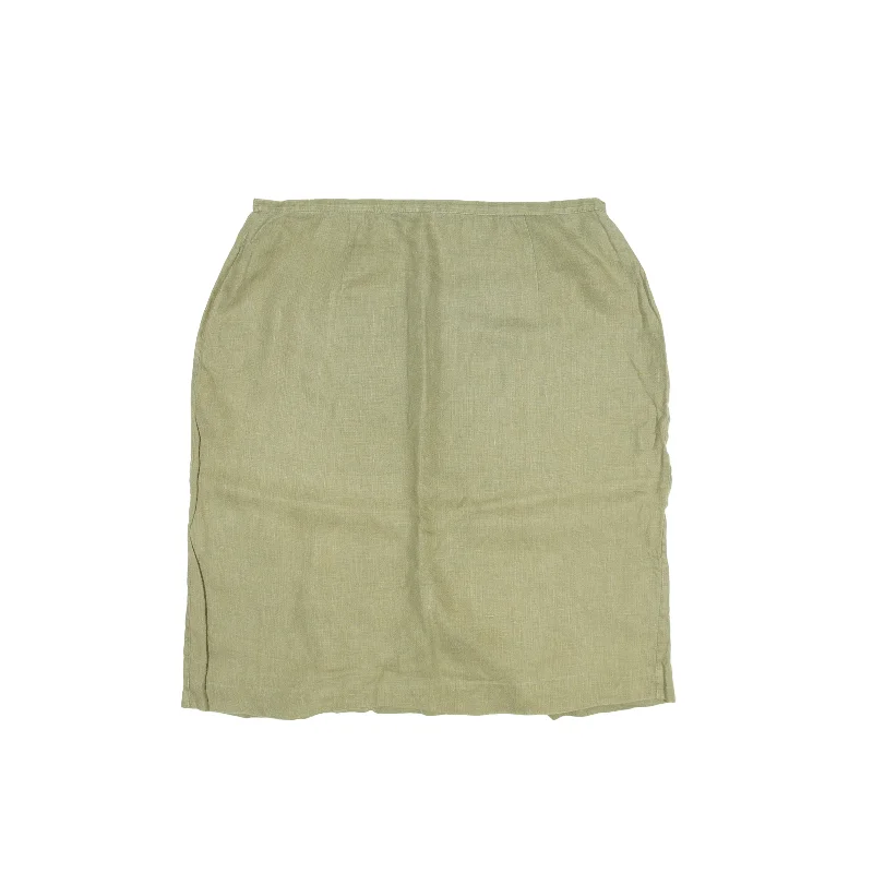 INLINO Pencil Knee Length Pencil Skirt Green Womens UK 12 flowy skirt hem