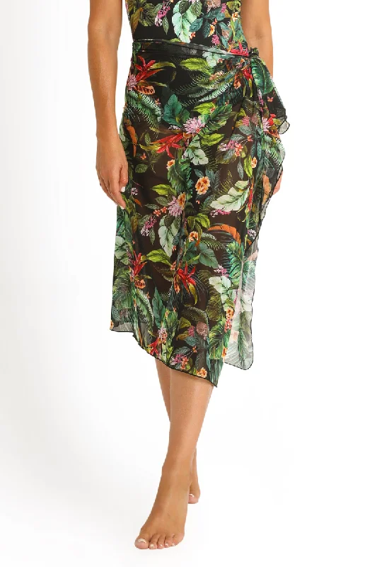 Jantzen Meka Midi Mesh Sarong velvet skirt luxurious