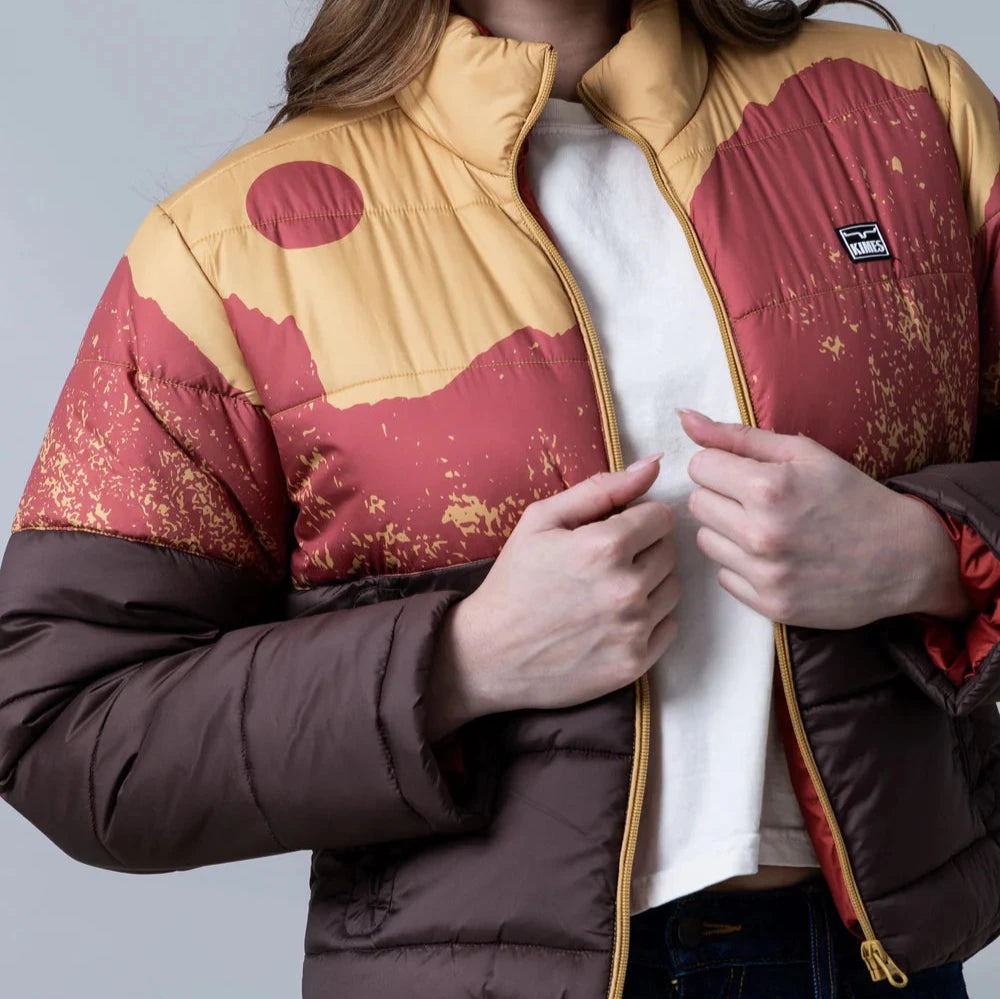 Kimes Ranch Women's Valencia Puffy Jacket in Gold Welt Pockets Slit Pockets Flap Pockets Kimes Ranch Women's Valencia Puffy Jacket in Gold Welt Pockets Slit Pockets Flap Pockets