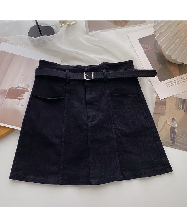 Korean simple casual versatile anti light skirt  5632 breathable skirt fabric