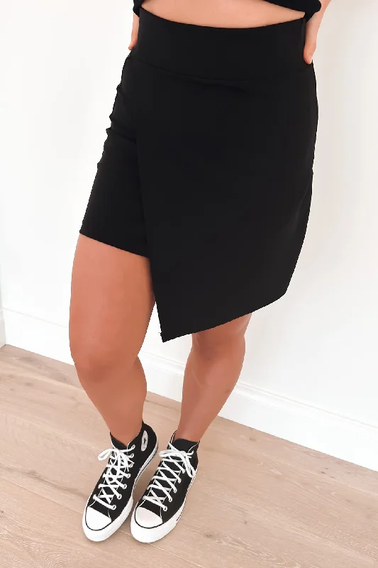 Leighton Flare Skirt Black wool skirt sturdy
