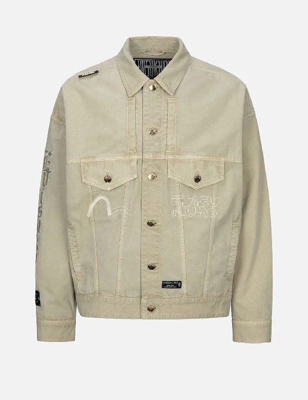 Logo Embroidery Garment Dye Fashion fit Jacket Zip Front Button Front Snap Front