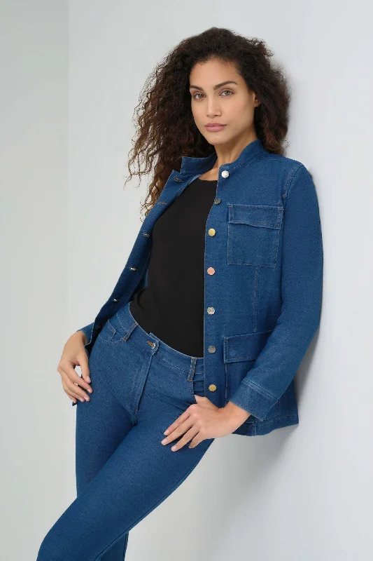 Luvan Performance Denim Utility Jacket Anorak Shell Jacket Lightweight Jacket
