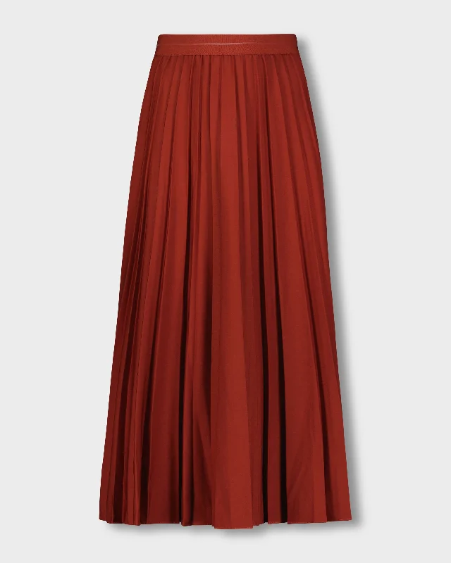 PLEATED SKIRT 35"-BURNT RUST wool skirt warm