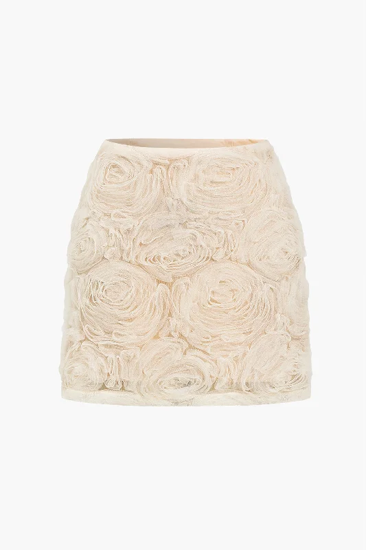 Solid Appliques Textured Skirt velvet skirt plush