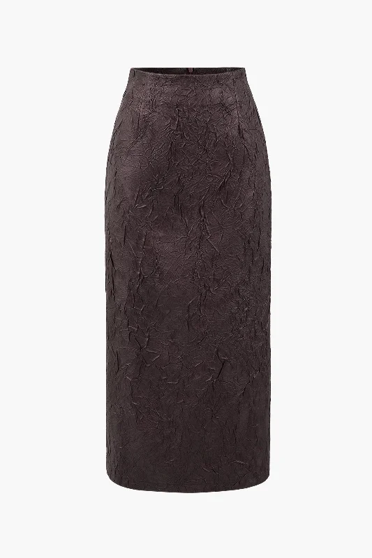 Faux Leather High Waist Zipper Skirt chiffon skirt lightweight