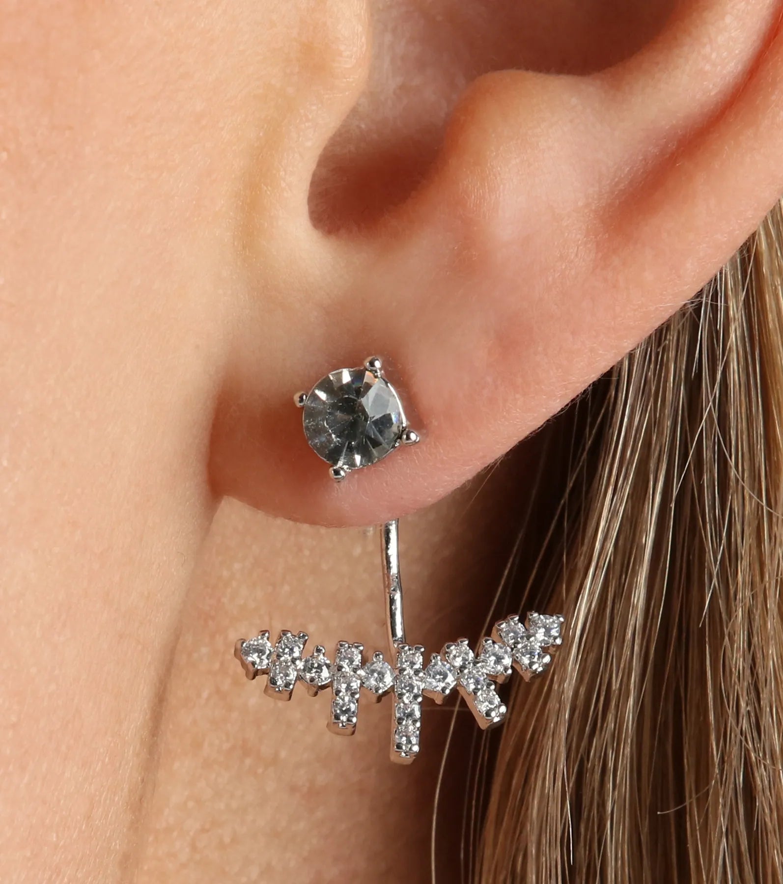 Modern Chic Ear Jacket Stud Earrings Knit Jacket Woven Jacket Fleece Jacket