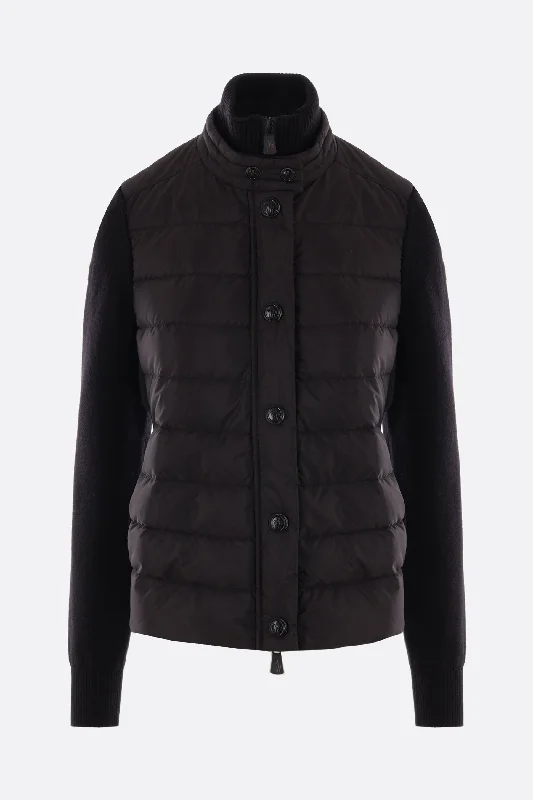 knit and nylon down jacket Elasticated Jacket Padded Jacket Insulated Jacket