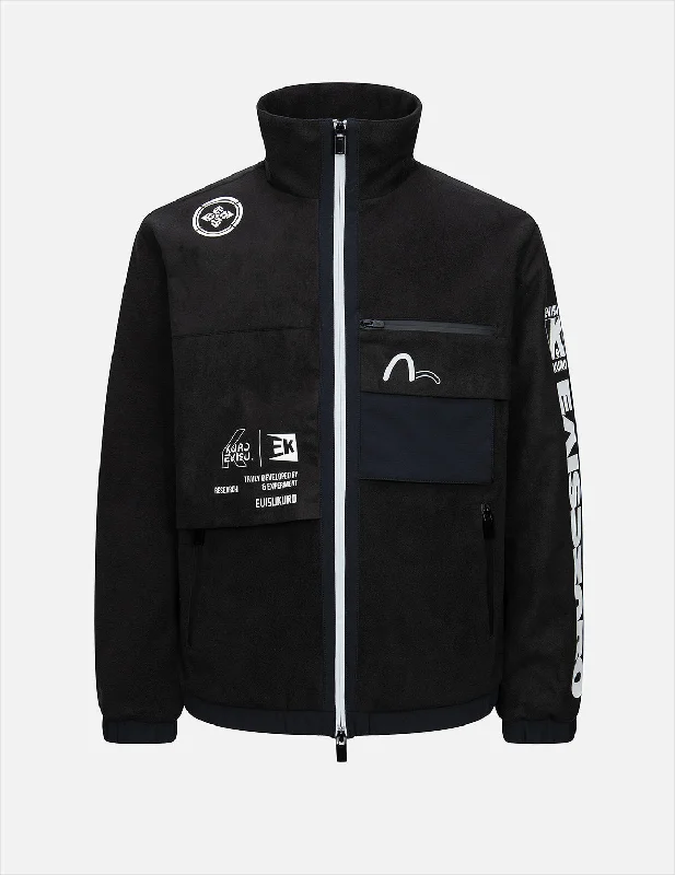 Multi Graphics Print Regular Fit Fleece Padded Jacket Welt Pockets Slit Pockets Flap Pockets Multi Graphics Print Regular Fit Fleece Padded Jacket Welt Pockets Slit Pockets Flap Pockets