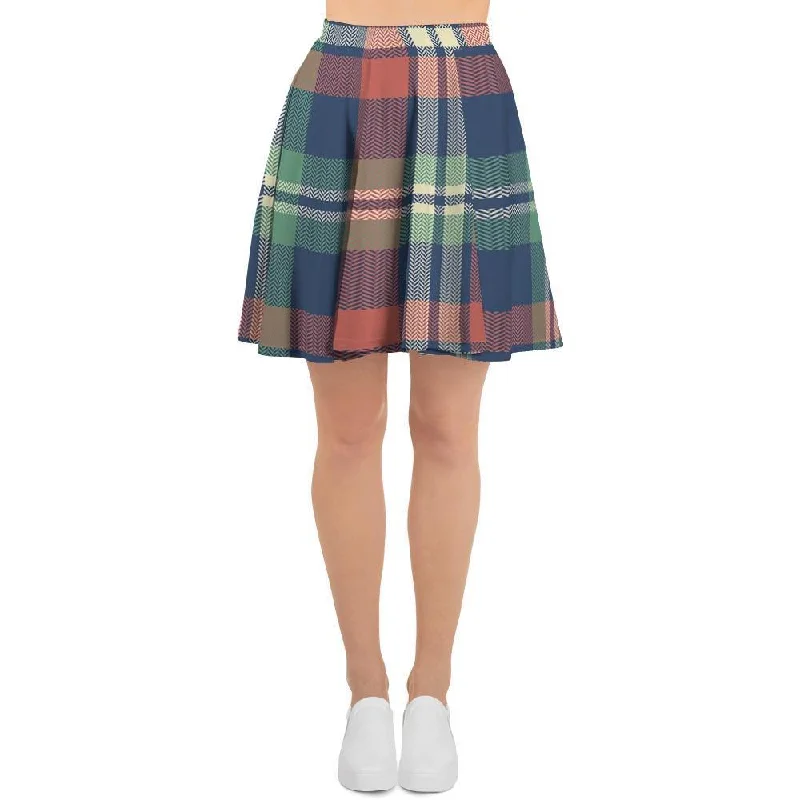 Multicolor Plaid Tartan Women's Skirt cashmere skirt fine