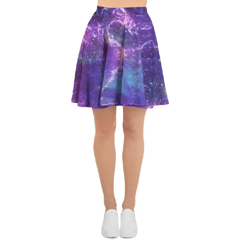 Nebula Galaxy Space Women's Skirt silk skirt lustrous