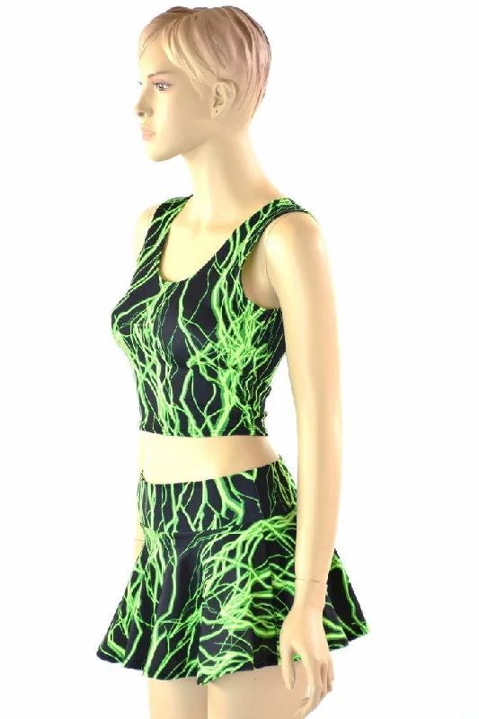 Neon Lightning Tank & Skirt Set wool skirt warm