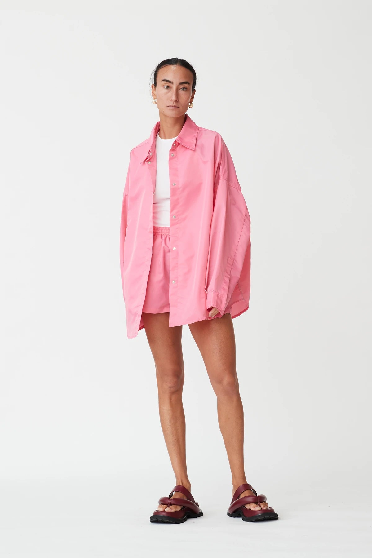 TANYA JACKET - PINK Wool Fabric Cashmere Fabric Tweed Fabric