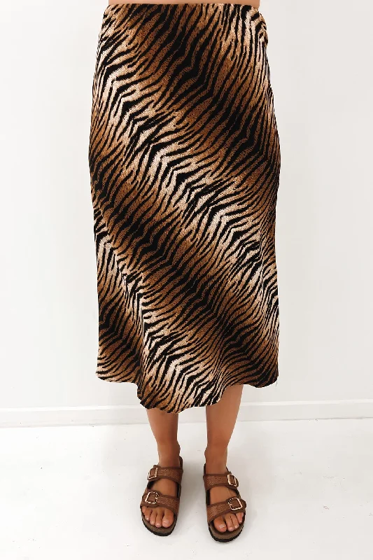 Reign Slip Skirt Tan high slit skirt
