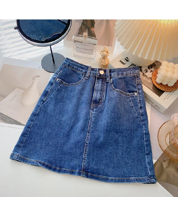 Retro and versatile high waist skirt  5638 breathable skirt fabric