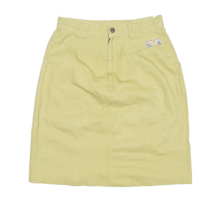 SIMPLE LIFE Green Straight Skirt UK 8 silk skirt lustrous