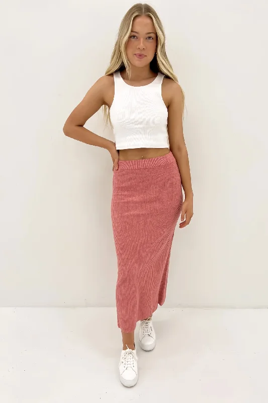 Sofia Maxi Skirt Terracotta denim skirt classic