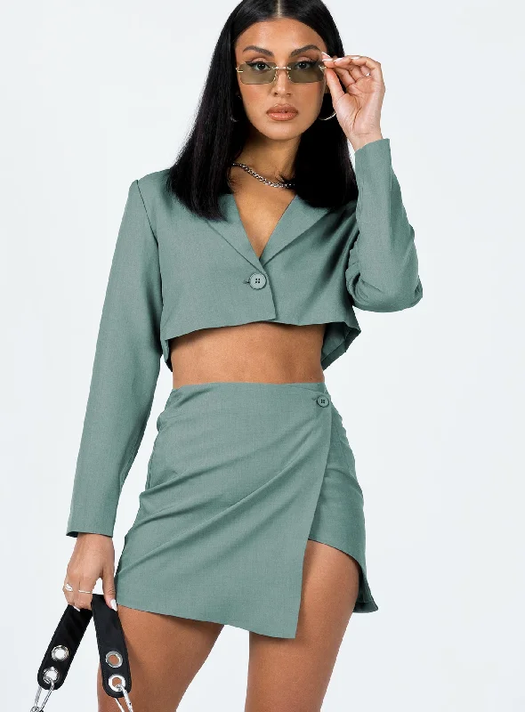 The Reggie Mini Skirt Slate lace skirt romantic