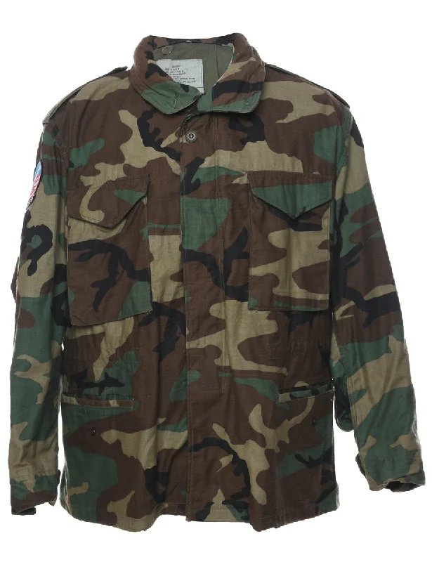 Woodland Camouflage Print U.S Army Military Jacket - L Cotton Jacket Linen Jacket Terry Jacket Woodland Camouflage Print U.S Army Military Jacket - L Cotton Jacket Linen Jacket Terry Jacket