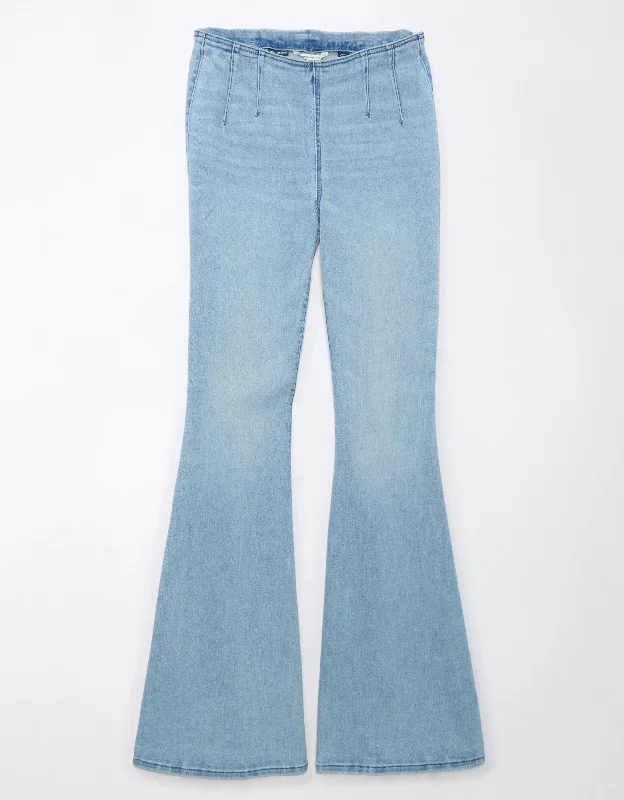 AE Luxe Pull-On High-Waisted Festival Flare Jean Cozy Stretch High-Waist Jeans