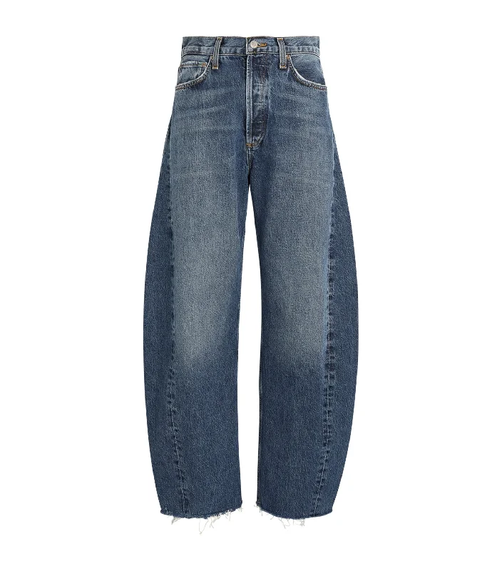 Agolde Women's Luna Pierced Jeans, Split Casual Light Wash Jeans