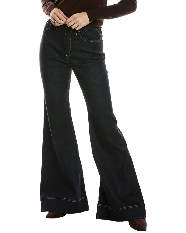 alice + olivia High-Rise Bell Jean Comfortable Distressed Straight-Leg Jeans