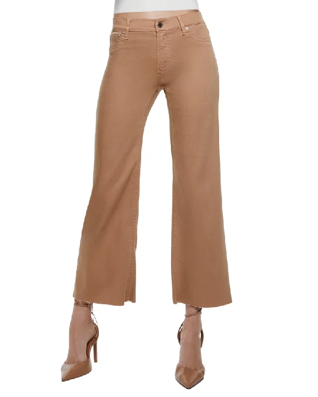 alice + olivia Roxie Low-Rise Straight Flare Cropped Jean Fashionable Slim Fit Jeans