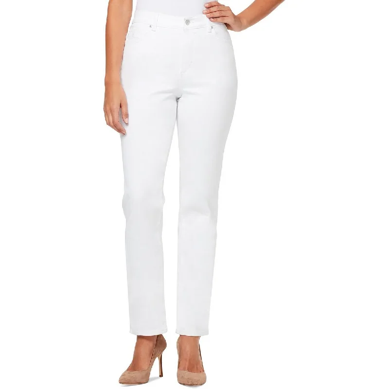 Amanda Womens Stretch Cotton Tapered Leg Jeans Comfortable Faded High-Rise Jeans