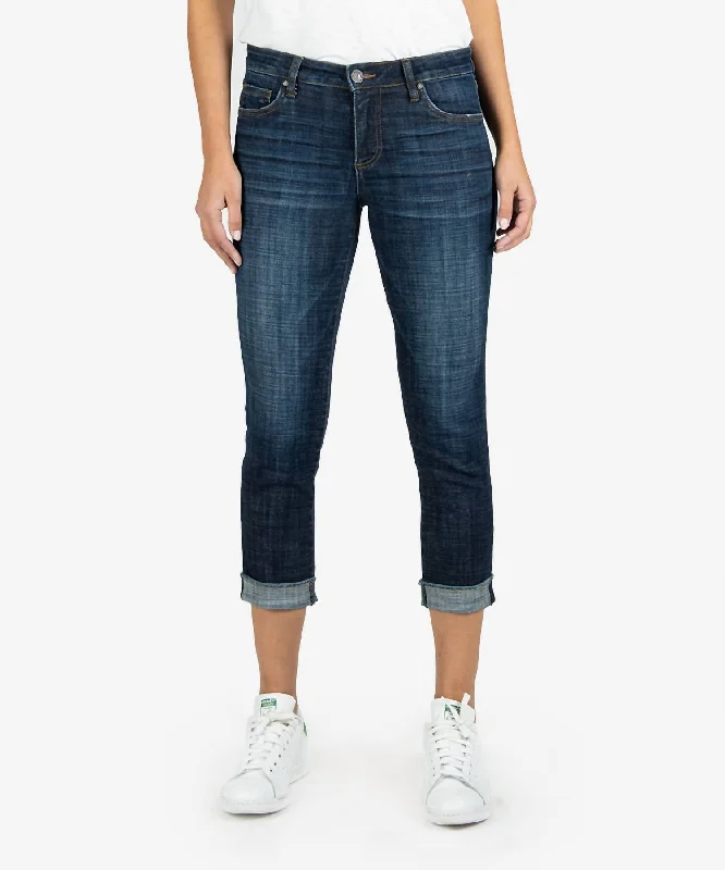Amy Crop Straight Leg With Roll Up Fray Hem Jean In Acknowledging Wash Elegant Dark-Wash Bootcut Jeans Amy Crop Straight Leg With Roll Up Fray Hem Jean In Acknowledging Wash Elegant Dark-Wash Bootcut Jeans