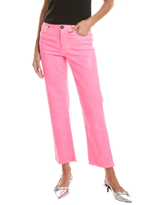 Etro Pink Straight Jean Comfortable Folded Hem Jeans